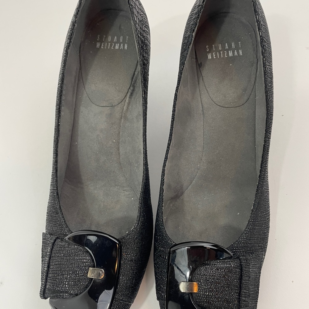 Stuart Weitzman Black Wedge with shimmer